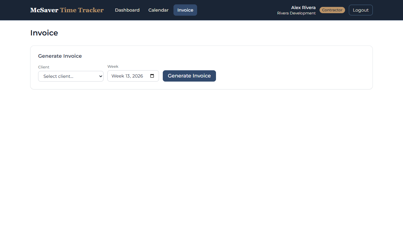 Invoice generation